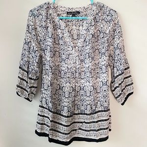 Ana Christine Black & White Paisley Blouse